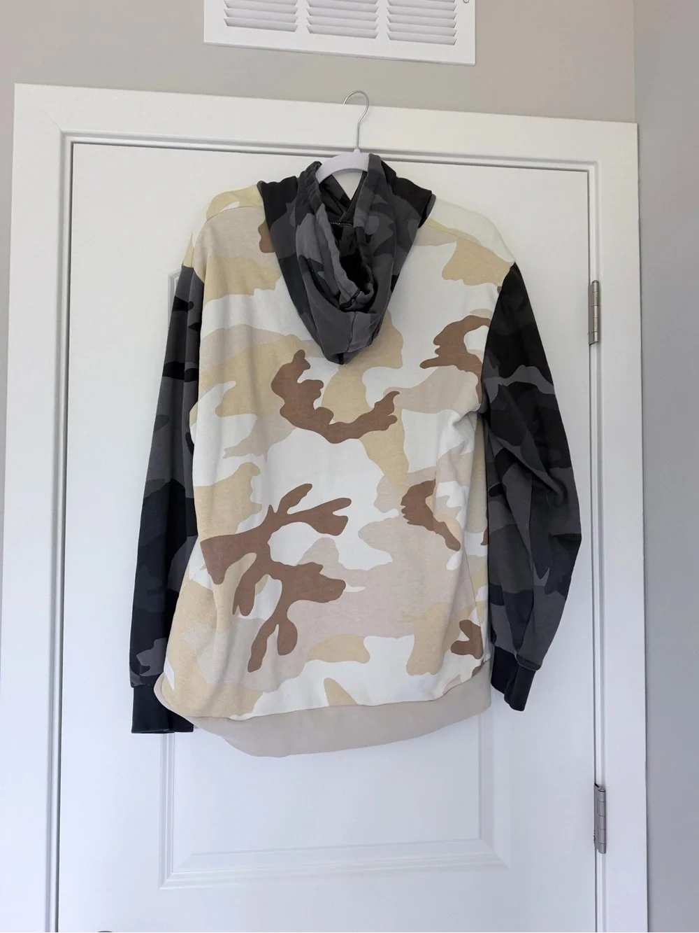adidas Men’s Camo Crewneck Hoodie in Beige, Black and Brown